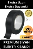 1 Ad. Premium Kalite 20 Mt Yalıtım İzole PVC Elektrik Bandı Su Geçirmez Sızdırmaz Koruma Bant Siyah - 1