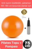 75 cm Yoga Pilates Topu ve Şişirme Pompası Hediye Denge Egzersiz Aerobik Jimnastik Reformer Spor Set - 1