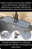 Mutfak Banyo Lavabo Silikon Musluk Arkası Mat Su Tutucu Koruyucu Tezgah Üstü Bulaşık Kurutma Pedi thumbnail 2