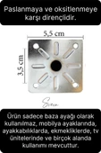 12 Adet 1. Sınıf A Kalite Krom Tablalı Ayarlanabilir Baza Koltuk Kanepe Ayağı Mobilya Tv Ünitesi - 2