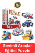 Baby Puzzle Sevimli Araçlar Eğitici Öğretici İnce Motor Beceri Ebeveyn El Göz Koordinasyon - 1