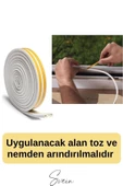 Premium Kapı Pencere Soğuk Toz Sızdırmaz İzolasyon Fitili Kendinden Yapışkanlı Isı Yalıtım 2x5=10 mt - 5
