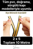 Premium Kapı Pencere Soğuk Toz Geçirmez İzolasyon Fitili Kendinden Yapışkanlı Isı Yalıtım 2x5=10 mt - 2