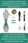 Premium Ayak Topuk Bakım Aleti Çok Fonksiyonlu Fırçalı Set Topuk Taşı Törpü Rende Kum Ponza Taşı - 2