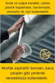 2'li Premium Yırtılmaz Yanmaz Ankastre Aspiratör Davlumbaz Havalandırma Borusu Alüminyum Folyo Bant - 6