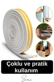 Premium Kapı Pencere Soğuk Toz Geçirmez İzolasyon Fitili Kendinden Yapışkanlı Isı Yalıtım 2x5=10 mt - 4