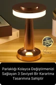 Premium Şarjlı Dokunmatik Masa Lambası 3 Renk Modlu Tasarruflu Abajur Ambians Dekoratif Klasik - 2