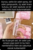 Deluxe 8 Parça Seyahat Banyo Seti Temizlik Şampuan Şişesi Sızdırmaz Çok Amaçlı Doldurulabilir Krem - 5