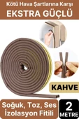2 Metre Kahve Pvc Doğrama Kapı Pencere Soğuk Geçirmez Sızdırmaz İzolasyon Fitil Yapışkanlı 1x2=2 mt - 1