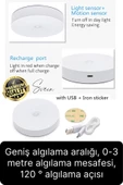 Premium Hareket Sensörlü Mini USB Şarjlı Led Işık Gece Lambası Koridor Bahçe Garaj Dolap Aydınlatma - 3