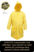 Premium Sarı XXL 150 gr Kapüşonlu Cepli Yağmurluk Su Rüzgar Soğuk Geçirmez Unisex Çıtçıtlı Pardösü - 4