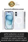 Premium Apple İphone 16 Plus 6.7 inç Uyumlu Kablosuz Şarj Destekli Sert Silikon Şeffaf Kılıf Magsafe - 2