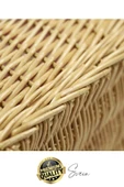 Premium Kamp Piknik Sepeti Yıkanabilir Astar Rattan Yiyecek Rustik Hasır Dokuma Dekoratif Outdoor - 4