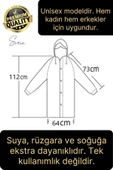 Premium Sarı XXL 150 gr Kapüşonlu Cepli Yağmurluk Su Rüzgar Soğuk Geçirmez Unisex Çıtçıtlı Pardösü - 2