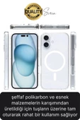 Premium Apple İphone 16 6.1 inç Uyumlu Kablosuz Şarj Destekli Sert Silikon Şeffaf Kılıf Magsafe - 2