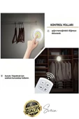 Kablosuz Uzaktan Kumandalı Beyaz 3lü Led Okuma Işık Gece Lambası Mutfak Dolap Koridor Pilli Dolapiçi - 4
