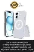 Premium Apple İphone 16 6.1 inç Uyumlu Kablosuz Şarj Destekli Sert Silikon Şeffaf Kılıf Magsafe - 4