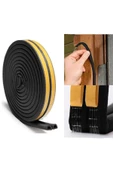 2 Metre Siyah Pvc Doğrama Kapı Pencere Soğuk Geçirmez Sızdırmaz İzolasyon Fitil Yapışkanlı 1x2=2 mt - 6