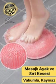 Vantuzlu Silikon Banyo Duş Fırçası Ayak Masaj Pedi Sırt Kesesi Vücut Yıkama Lifi Renkli Peeling - 1
