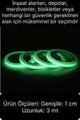 Karanlıkta Parlayan Yansıyan Fosforlu Şerit Bant 3 Metre Kendinden Yapışkanlı Reflektör Işık Veren - 5