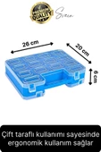 Premium Çift Taraflı Vida Çivi Balıkçı Malzeme Organizer Çanta 22 Gözlü Bölmeli Şeffaf Kilitli Kapak - 2