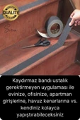 Premium 2 Adet 50mm x 15mt Siyah Kaydırmaz Bant Yapışkanlı Merdiven Basamak Zemin Güçlü Tutunabilen - 6