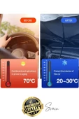 Premium Büyük Boy Titanyum Tüm Araçlarla Uyumlu Geçirmez Dayanıklı Araç İçi Ön Cam Şemsiye Güneşlik - 3