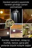 Premium Hareket Sensörlü Mini USB Şarjlı Led Işık Gece Lambası Koridor Bahçe Garaj Dolap Aydınlatma - 2