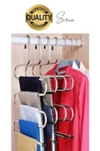 5 Adet Metal Dolap I?çi Krom Pantolon Pantolon Akıllı Askılık 5'li Taşır Çoklu Katlı Kırışma Karşıtı - 5