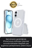 Premium Apple İphone 16 Plus 6.7 inç Uyumlu Kablosuz Şarj Destekli Sert Silikon Şeffaf Kılıf Magsafe - 4