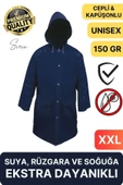 Premium Laci Xxl 150 gr Kapüşonlu Cepli Yağmurluk Su Rüzgar Soğuk Geçirmez Unisex Çıtçıtlı Pardösü - 1