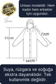 Premium Laci Xxl 150 gr Kapüşonlu Cepli Yağmurluk Su Rüzgar Soğuk Geçirmez Unisex Çıtçıtlı Pardösü - 2