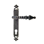 Antika Tarz Dekoratif Pirinç Burma Banyo Kapı Kolu - 247x35 mm, Oksit - 1