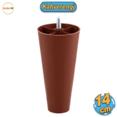 Düz Plastik Ayak 14 cm Mobilya Yükseltici Sehpa Kanepe TV Ünitesi Koltuk Ayağı Baza Ayakları Kahve thumbnail 1