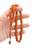 Sistemli Kesme Model İri Boy Turuncu Fiber Tesbih - 4