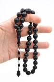 Sistemli Sığırcık Kesim İri Boy Siyah Fiber Tesbih - 4