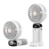 N15 Dijital LED Göstergeli Katlanabilir Askılıklı Portatif Mini Vantilatör Soğutucu El Fanı - 1