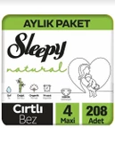 Sleepy Natural 4 Numara Maxi 208'li Bebek Bezi - 1
