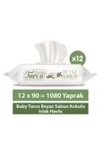 Baby Turco Baby Tuco Beyaz Sabun Kokulu Islak Havlu 12 Adet 90'lı - 1