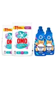 Omo Toz Deterjan 7.5 Kg X 2 Yumoş Lilyum Konsantre Çamaşır Yumuşatıcı 1440 ml 60 Yıkama X 2 thumbnail 2