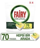 Fairy Hepsi Bir Arada Limon Bulaşık Makinesi Tableti 140'lı 2 Adet - 1