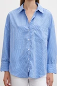 İnce Çizgili Gömlek Mavi thumbnail 2