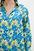 Lotus Desenli Gömlek Mavi thumbnail 3