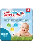 Baby Turco Klasik 90 Yaprak 18'li Paket Islak Havlu Mendil - 1