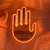 Gesture Uzaktan Kumandalı El Orta Parmak Led Araba Içi Led 3 Farklı Mod - 5
