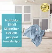 3'lü Mikrofiber Sihirli Ingiliz Temizlik Bezi,Cam, Araba, Mutfak, Fiber Temizleme Bezi 40x60 Cm - 2
