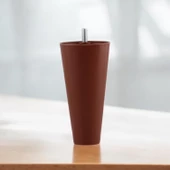 4 Adet Plastik Ayak 14 cm Mobilya Sehpa Kanepe Ünite Koltuk Ayağı Baza Ayakları Kahverengi Aparatlı - 6