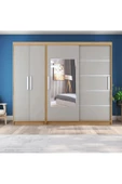 yılwood Sürgülü Gardırop Kısmı Kapaklı Sürgülü Gardırop 270cm /210 cm (KÜL GRİ+UD) - 1
