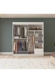 yılwood İki Kapaklı Sürgülü Gardırop (160lık) Parlak Beyaz + Kapaklar UD - 2