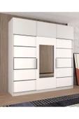 yılwood Sürgülü Gardırop Kısmi Kapaklı 240/245 Cm Boydan Kapaklı Dolap (PARLAK BEYAZ) Rengi - 1